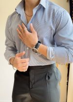 پیراهن راه راه ریز کد 561 - تصویر 6